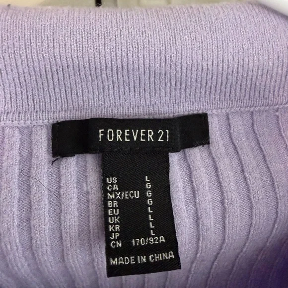 Forever 21 Lavender Ribbed Zip-Up Shirt - Picture 5 of 5